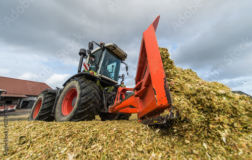 Fotografie Maisernte - Silage verdichten