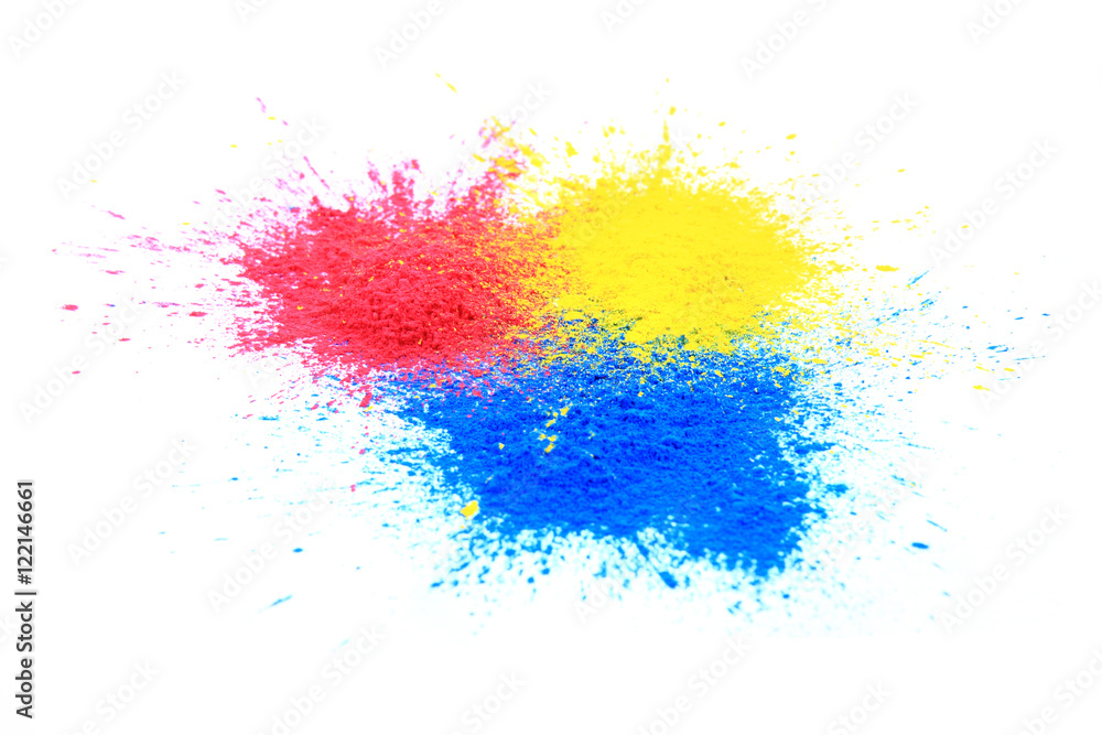 cmyk toner powder (cyan, magenta, yellow, black)