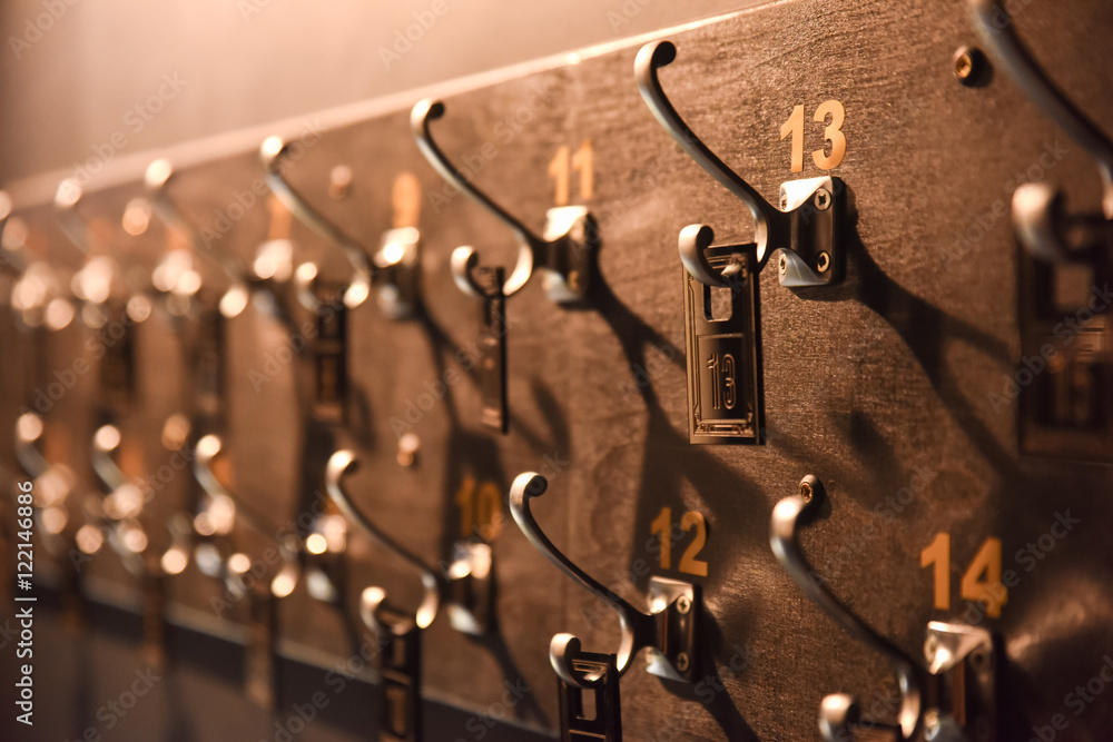 hangers in the wardrobe