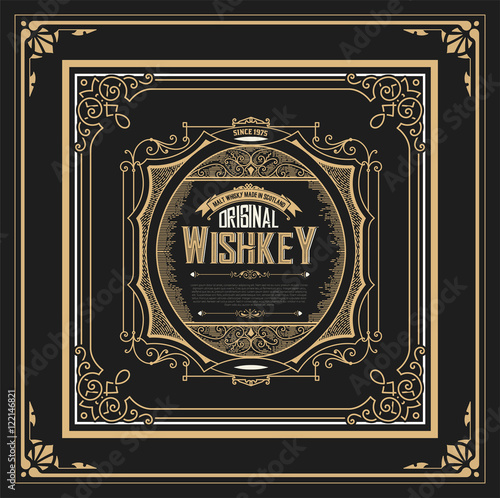 Retro whiskey label. Vector