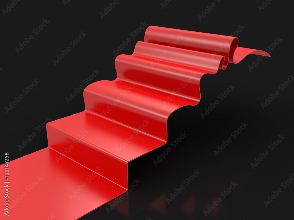 Fototapeta premium Red Carpet on staircase. Image with clipping path
