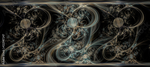 Abstract fractal background on the black