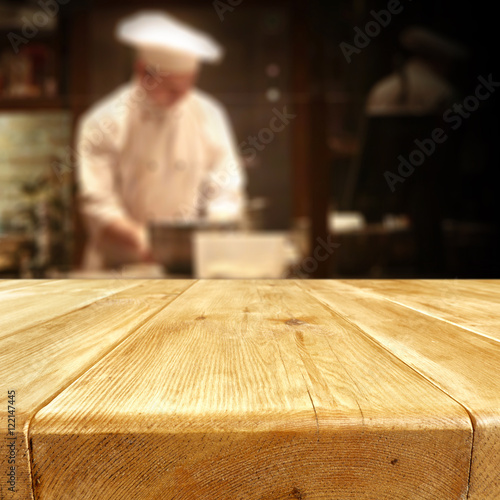 wooden desk space and cook 