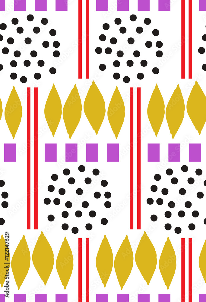 Seamless pattern with graphic geometric elements