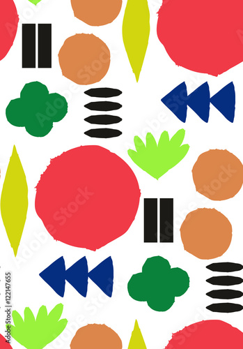 Seamless pattern with graphic geometric elements