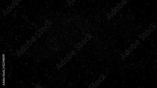Falling snowflakes towards on black background, matte, wide angle, animation with start and end, perfect for digital composition