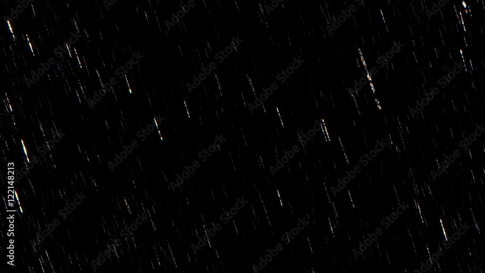 Falling raindrops footage animation in slow motion on black background ...
