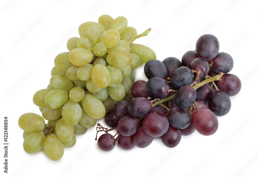 Ripe grapes on white background Ripe grapes on white background