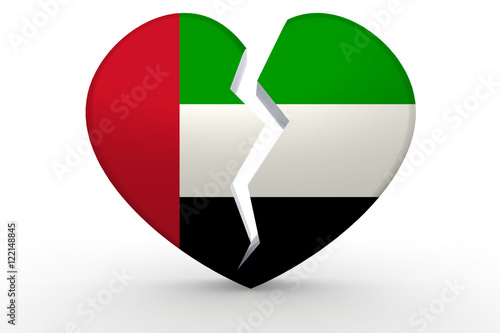 Broken white heart shape with UAE flag Free Download Broken white heart shape with UAE flag - GFXLoad