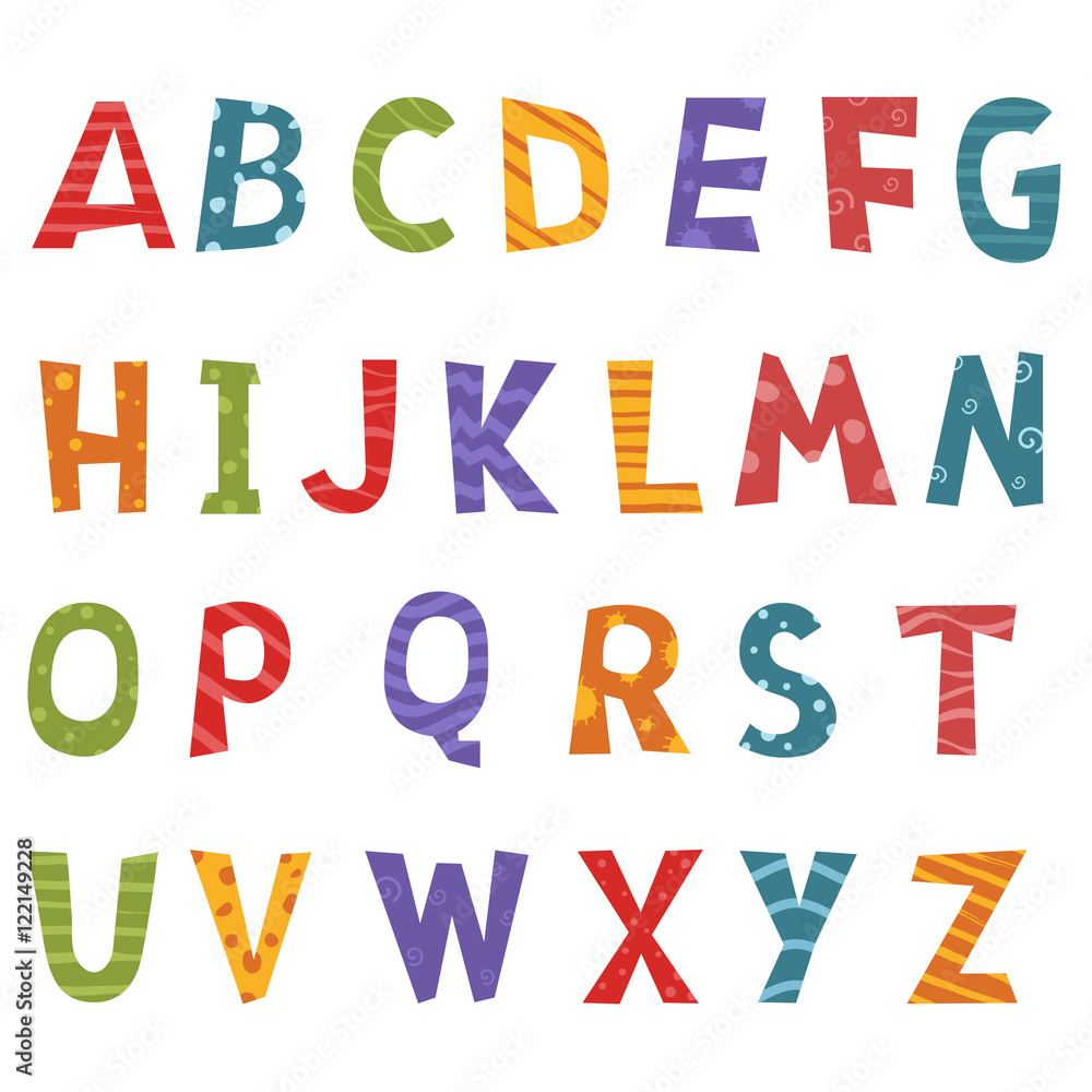 Cute cartoon alphabet
