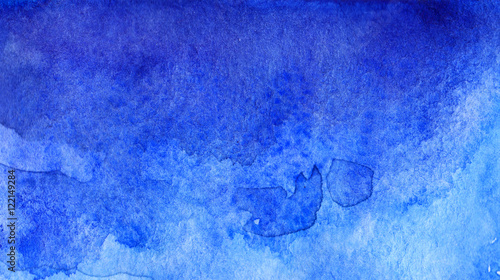 Watercolor blue sky water space galaxy abstract background