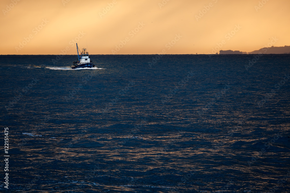 Fishing fleet getting back at dawn. Black Sea, Istanbul