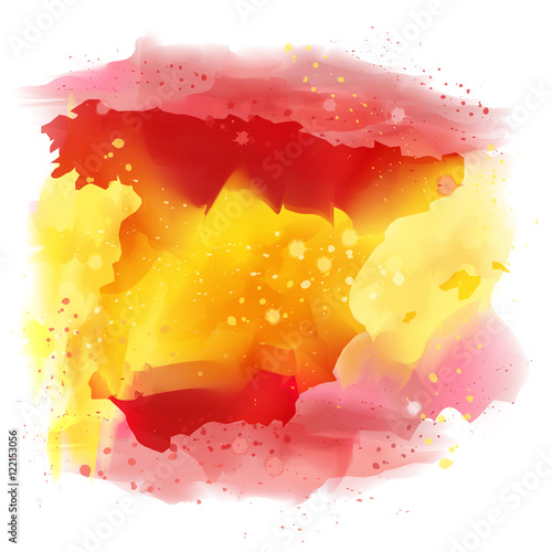 vector map Spain Watercolor paint