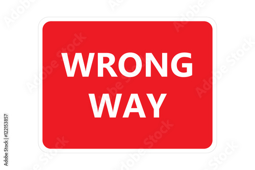 Red wrong way sign photo