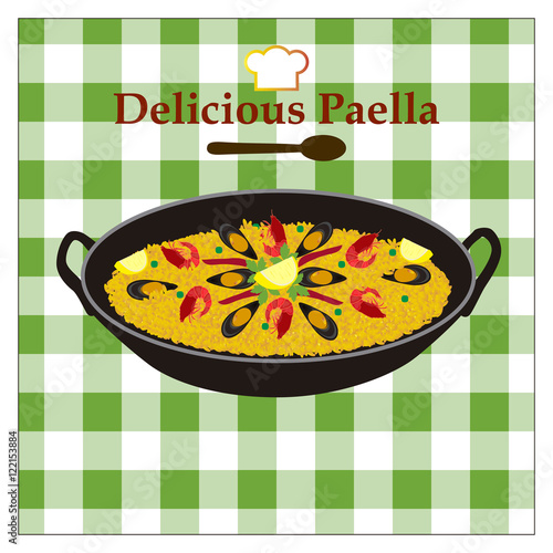 Spanish seafood paella