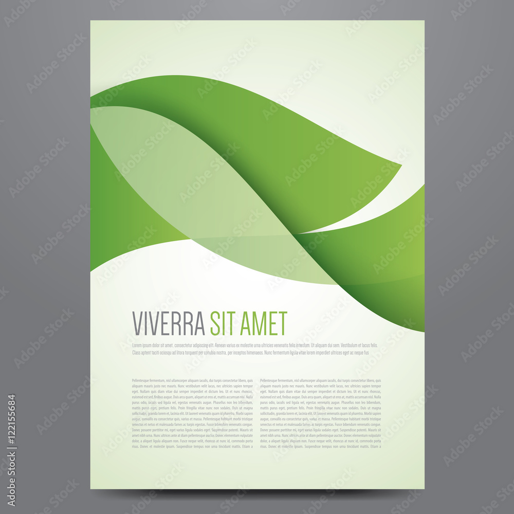 Fototapeta premium Brochure, flyer, annual report, magazine cover, poster vector template. Modern green corporate design.