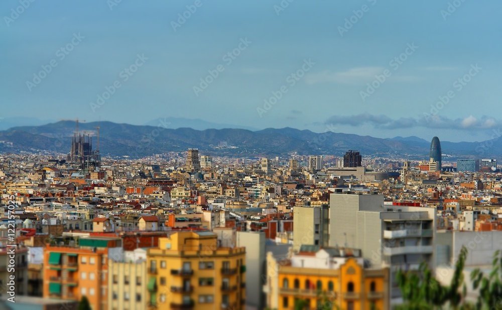 Panorama Of Barcelona, Spain.