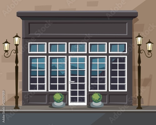 Europian Shop Boutique Museum Restaurant Cafe Store Front with Windows