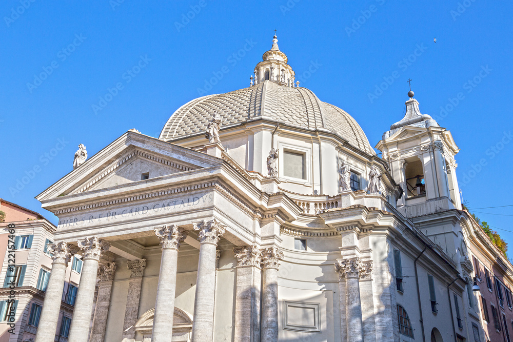 Exterior of Santa Maria in Montesanto in Rome, Italy Exterior of Santa Maria in Montesanto in Rome, Italy