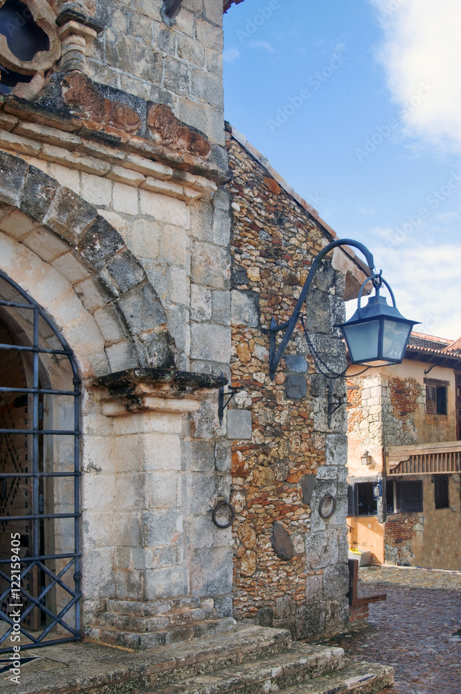 Old houses in the southern city. Mediterranean architecture.