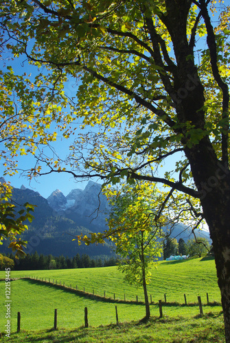 Le Hochkalter depuis les prés de Ramsau bei Berchtesgaden