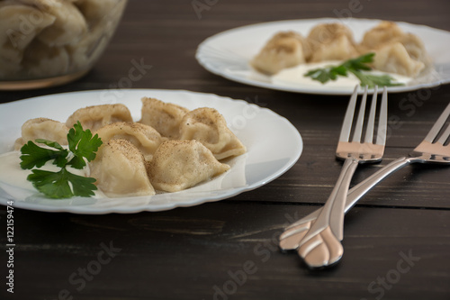 Pelmeni - Russian cuisine, meat dumplings