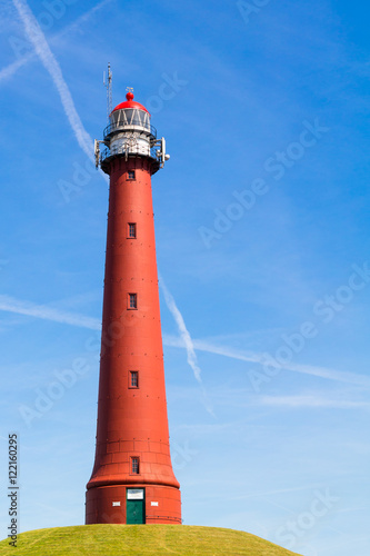 Cast iron high lighthouse of North Sea port IJmuiden, North Holland, Netherlands