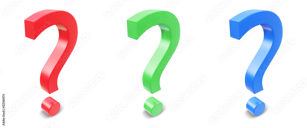 Set a question mark isolated on white background. 3d rendering Set a question mark isolated on white background. 3d rendering