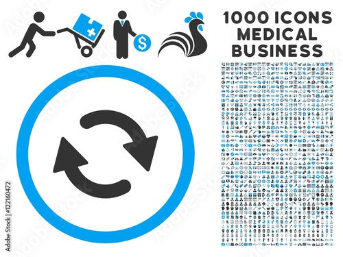 Cuadro en lienzo Refresh icon with 1000 medical commercial gray and blue vector pictograms