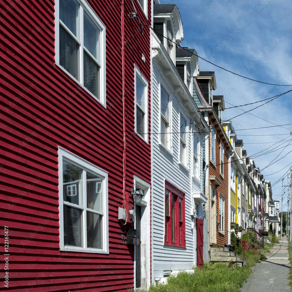 Colorful row houses in St. John's, Newfoundland and Labrador, Ca
