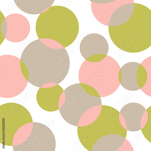 Seamless pattern with colorful circles on a white background