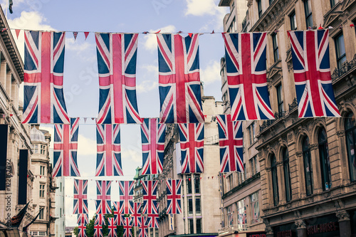 British flags in London