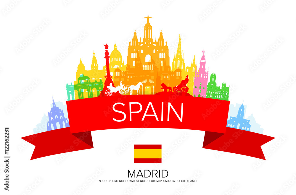Spain, Madrid Travel Landmarks.