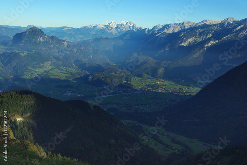 Le Salzachtal et le Dachstein depuis la route du Rossfeld