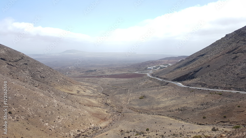 Beautiful panorama overview over the Canary Island of Lanzarote
