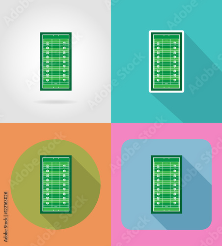 field for american football flat icons vector illustration