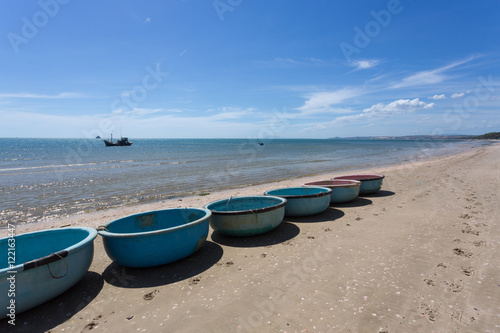 nautical fishing coracles, tribal boats at fishing village