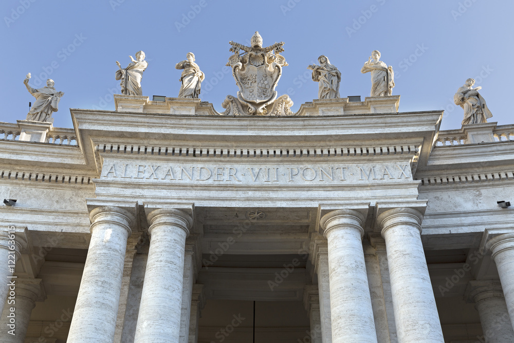 Columns at St. Peter's Square in Rome, Italy