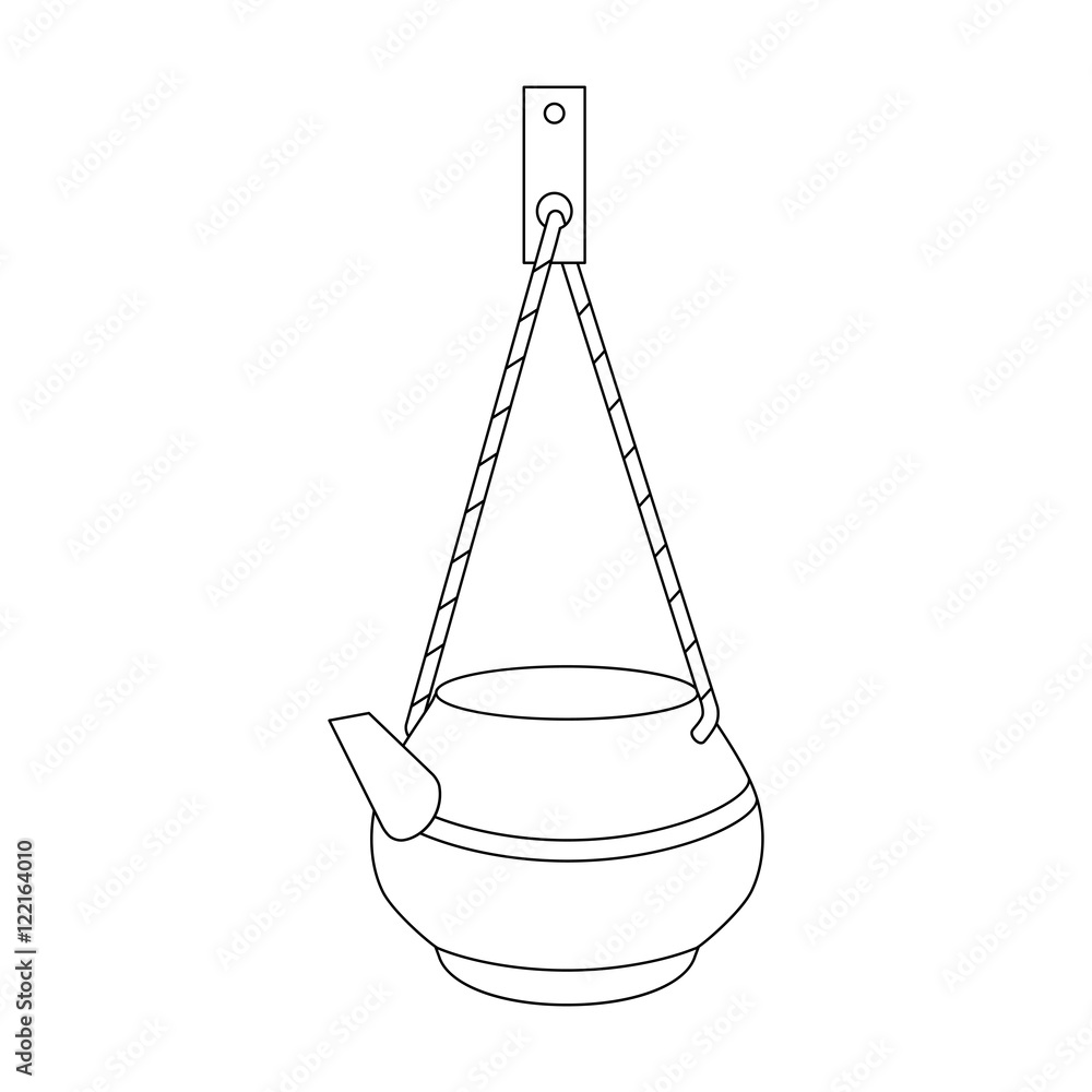kettle on a rope for washing kettle on a rope for washing