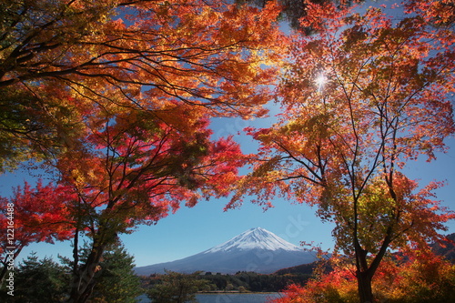 湖畔の紅葉