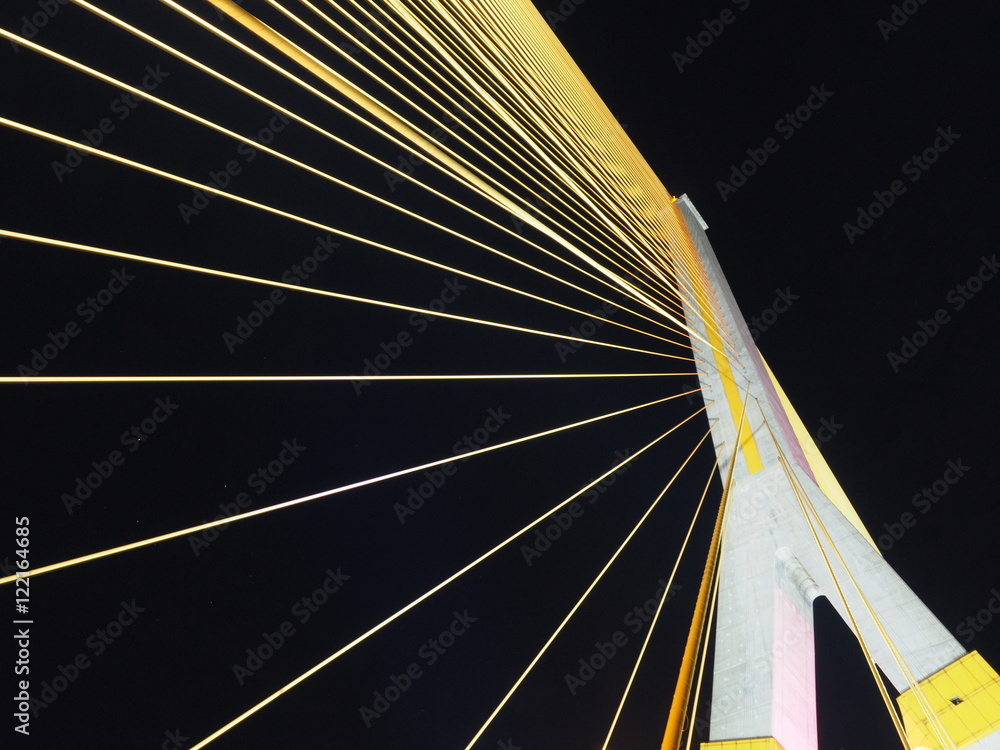 the star with yellow line of the bridge from thailand