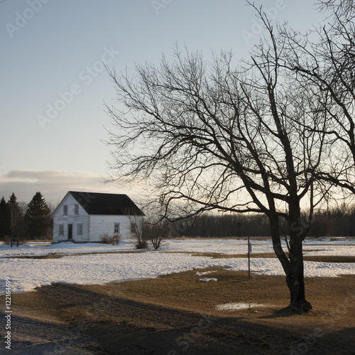 Winter landscape with a house in the background, Riverton, Hecla