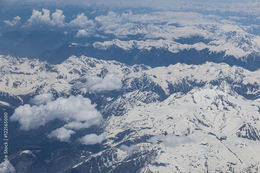 Aerial view over himalayas