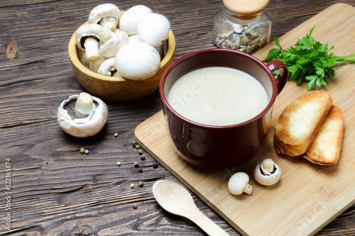 Mushroom soup puree of champignon