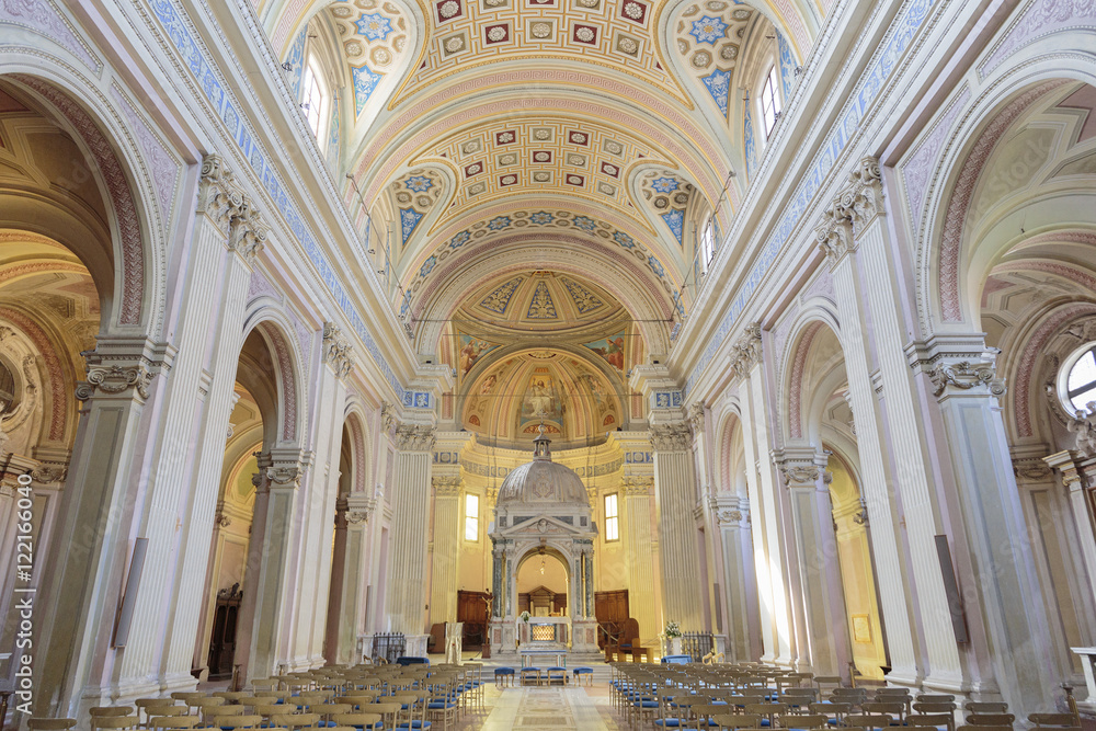 Interior of Basilica dei Santi Bonifacio e Alessio in Rome, Italy