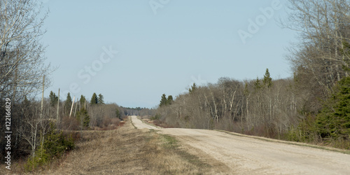 Road passing through landscape, Chatfield, Manitoba, Canada photo