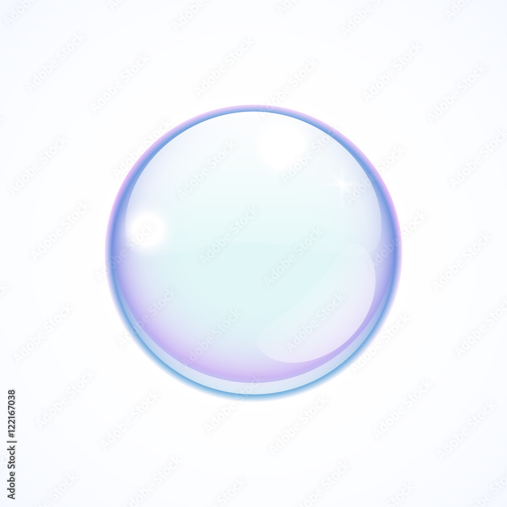 Transparent soap bubble on white, vector illustration Transparent soap bubble on white, vector illustration