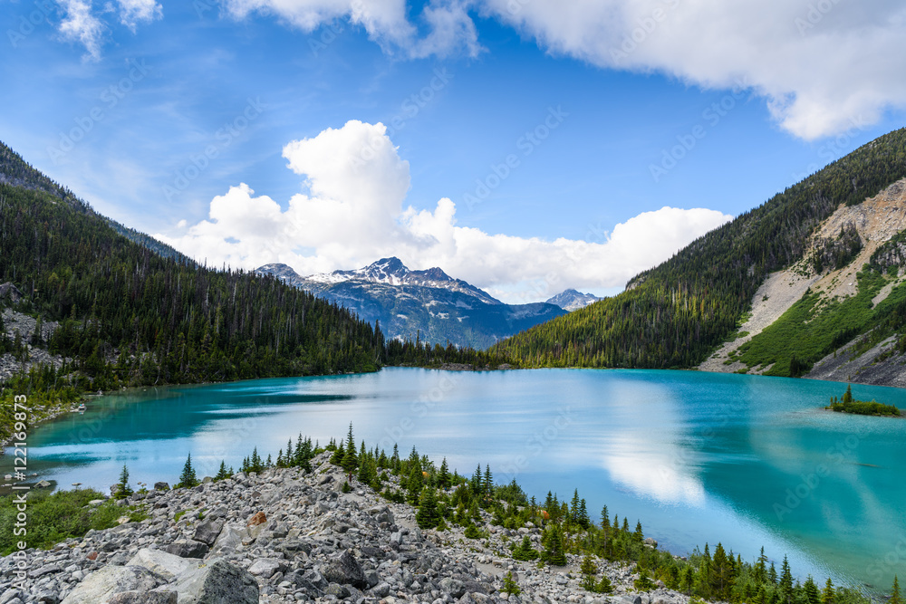 Majestic mountain Joffre lake in British Columbia Canada..