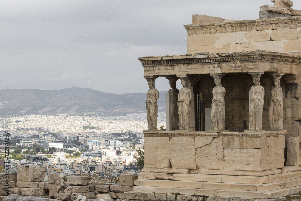 Caryatides at Acropolis, Athens, Greece