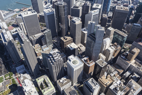 Afternoon Aerial View of San Francisco Central Business District